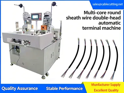 Mesin Crimping Terminal Dua Kepala Automatik Sepenuhnya untuk Kabel Bersarung Berbilang Teras JW-17T