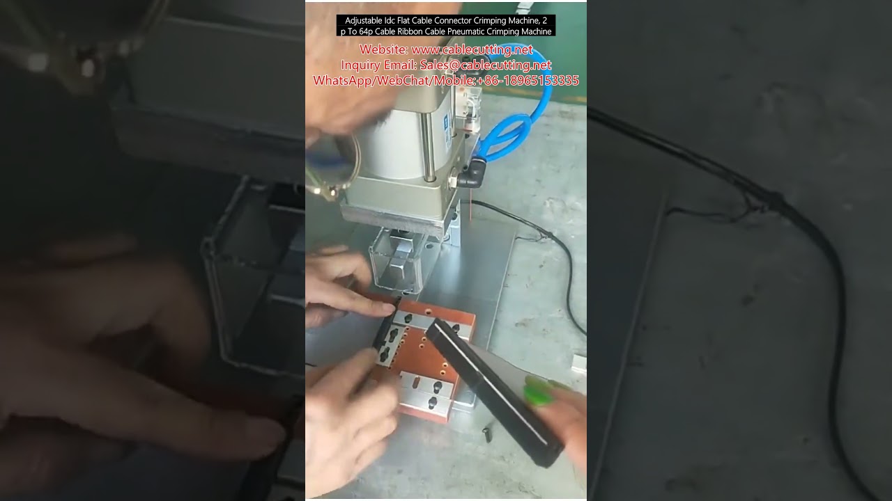 Mesin Crimping Pneumatik Kabel Rata IDC Boleh Laras, 2P hingga 64P - Automatik & Cekap