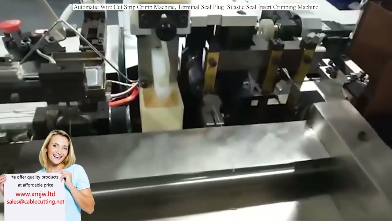 Mesin Automatik Potong Kupas Crimp Wayar & Pasang Plug Pengedap Terminal Silikon