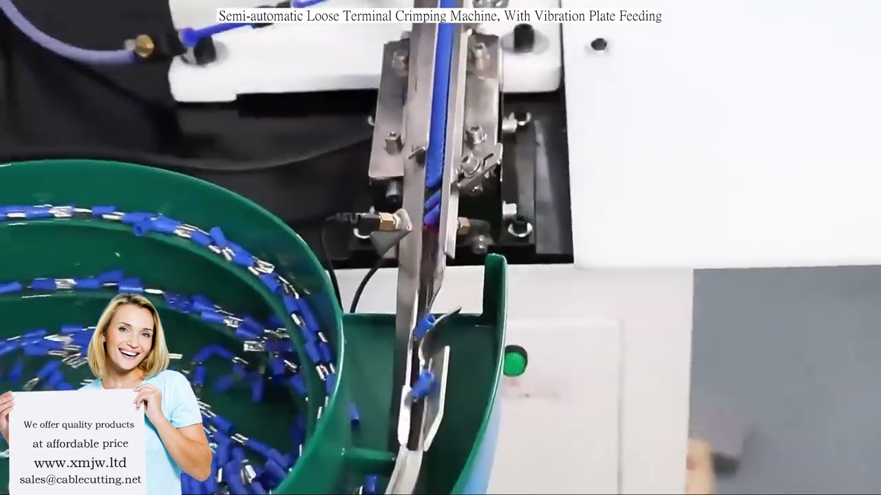 Mesin Crimping Terminal Longgar Semi-Automatik dengan Pengumpan Plat Getaran